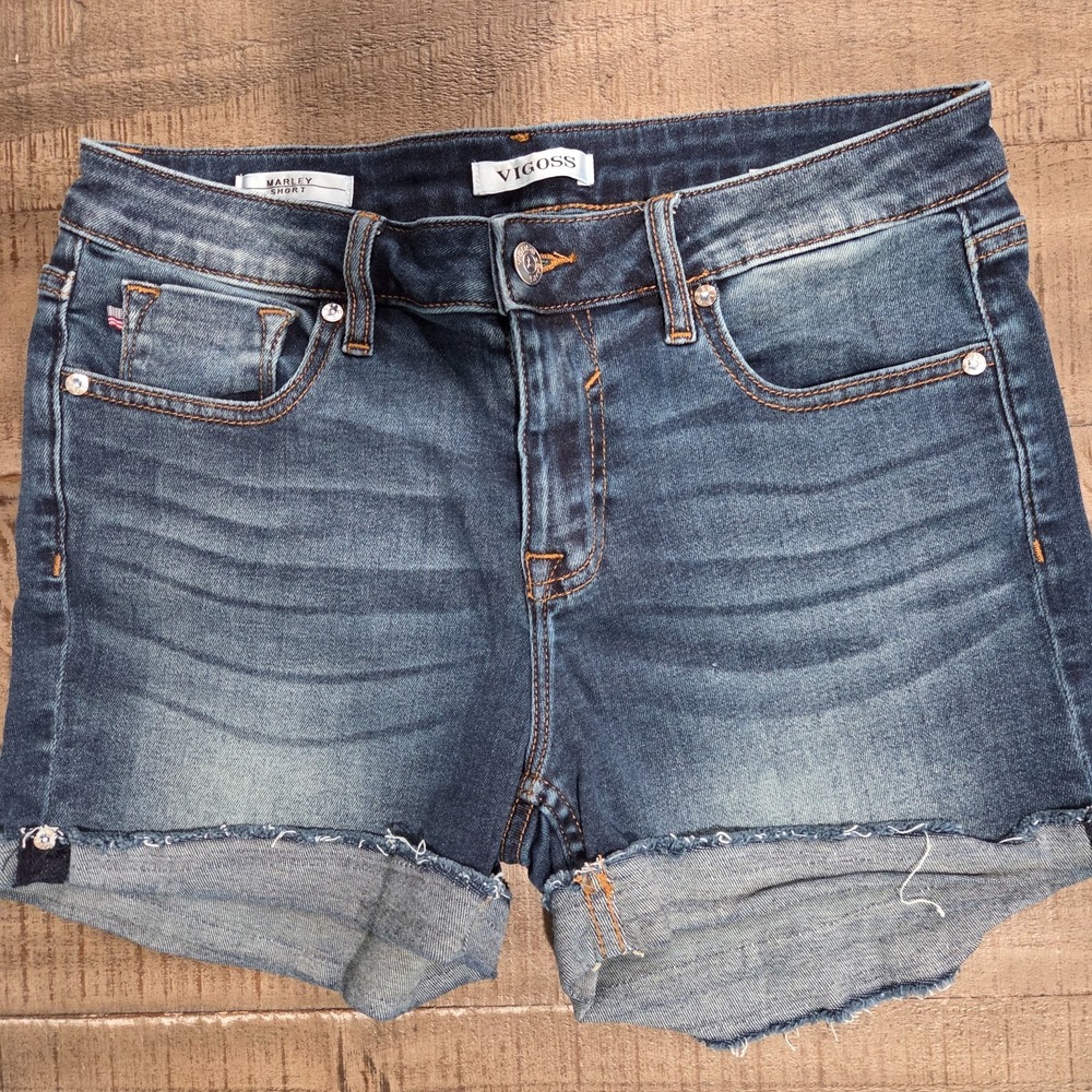 Vigoss Dark Wash Denim Blue Marley Short Casual Jean Shorts Women's Size 27